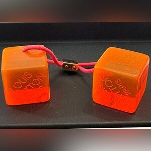 Louis Vuitton Orange Lucite Cube Hair Ties | Y2K LV Ponytail Holder